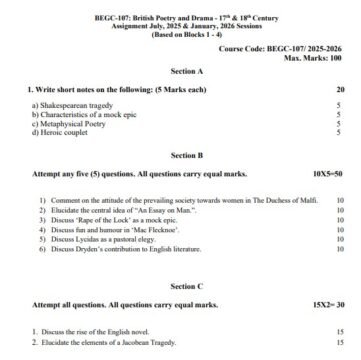 BEGC-107 Solved Assignment 2025–26 (English Medium)