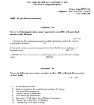 BPCC-112 Solved Assignment 2025–26 (English Medium)