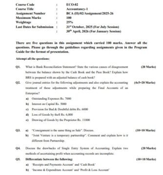 ECO-02 Solved Assignment 2025–26 (English Medium)