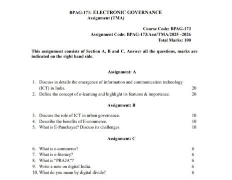 BPAG-173 Solved Assignment 2025–26 (English Medium)