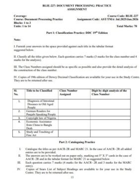 BLIE-227 Solved Assignment 2025–26 (English Medium)