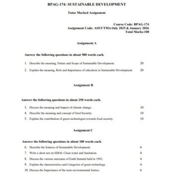BPAG-174 Solved Assignment 2025–26 (English Medium)
