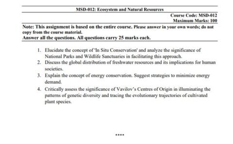 MSD-012 Solved Assignment 2026 (English Medium)