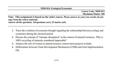 MSD-014 Solved Assignment 2026 (English Medium)