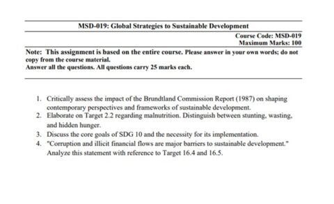 MSD-019 Solved Assignment 2026 (English Medium)
