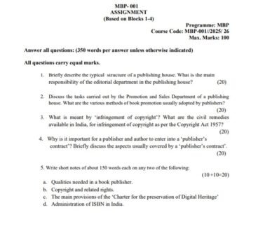MBP-001 Solved Assignment 2025–26 (English Medium)