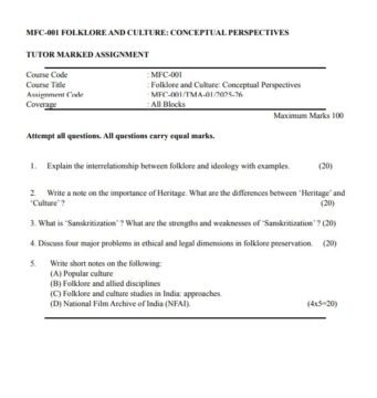 MFC-001 Solved Assignment 2025–26 (English Medium)