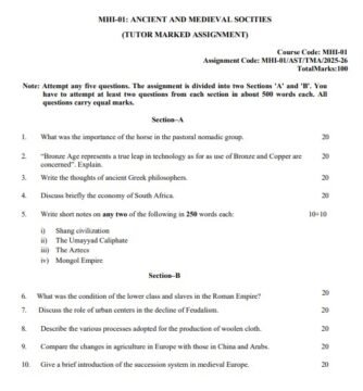 MHI-001 Solved Assignment 2025–26 (English Medium)