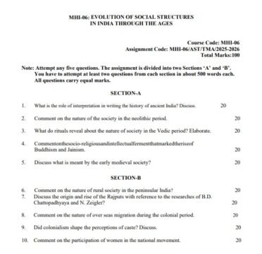 MHI-06 Solved Assignment 2025–26 (English Medium)