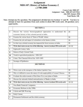 MHI-107 Solved Assignment 2025–26 (English Medium)