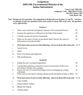 MHI-108 Solved Assignment 2025–26 (English Medium)