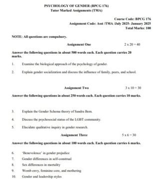 BPCG-176 Solved Assignment 2025–26 (English Medium)