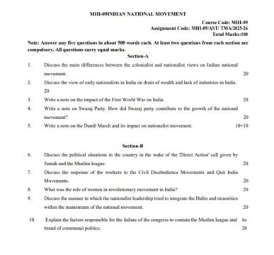MHI-09 Solved Assignment 2025–26 (English Medium)