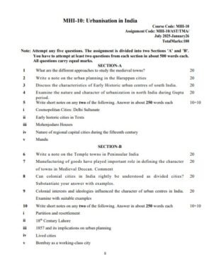 MHI-10 Solved Assignment 2025–26 (English Medium)