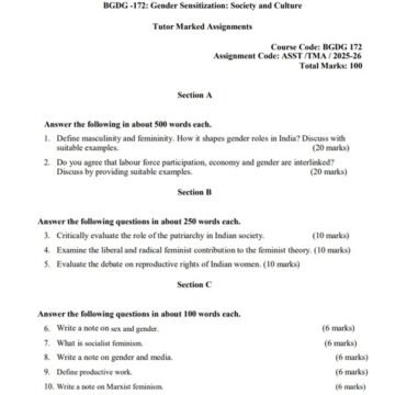 BGDG-172 Solved Assignment 2025–26 (English Medium)