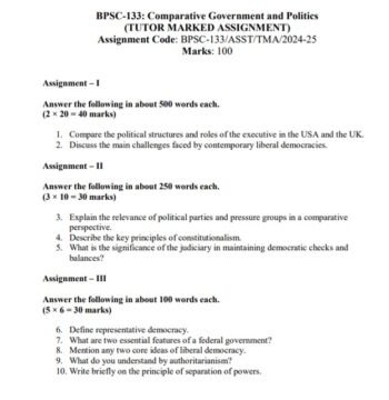 BPSC-133 Solved Assignment 2025–26 (English Medium)