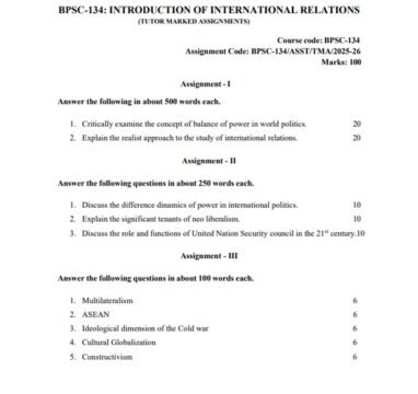 BPSC-134 Solved Assignment 2025–26 (English Medium)