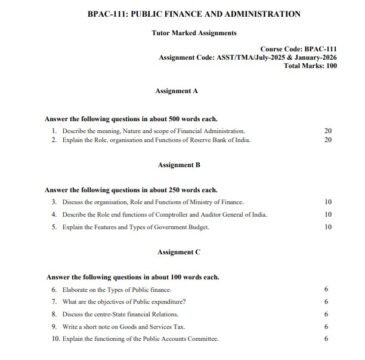 BPAC-111 Solved Assignment 2025–26 (English Medium)