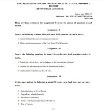 BPSC-107 Solved Assignment 2025–26 (English Medium)