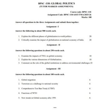 BPSC-110 Solved Assignment 2025–26 (English Medium)