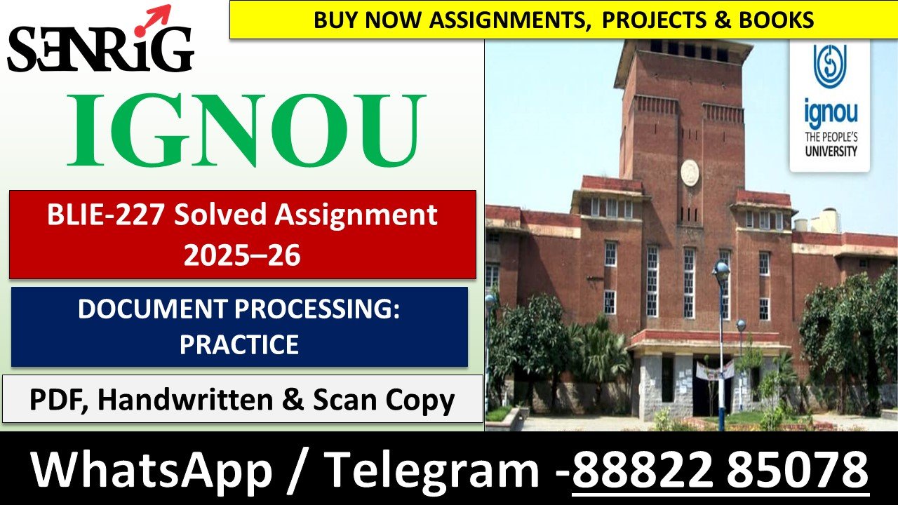 BLIE-227 Solved Assignment 2025–26 (English Medium)