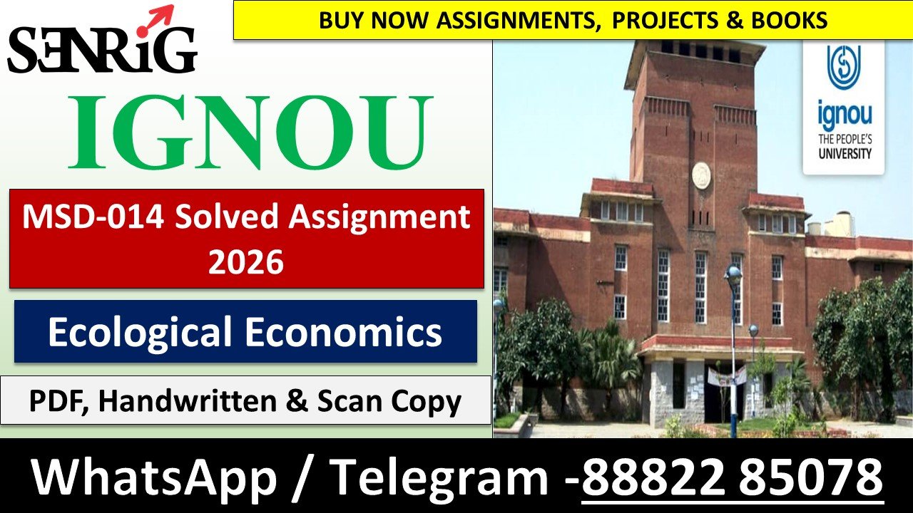 MSD-014 Solved Assignment 2026 (English Medium)