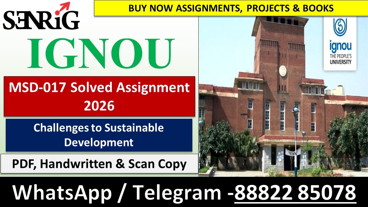 MSD-017 Solved Assignment 2026 (English Medium)