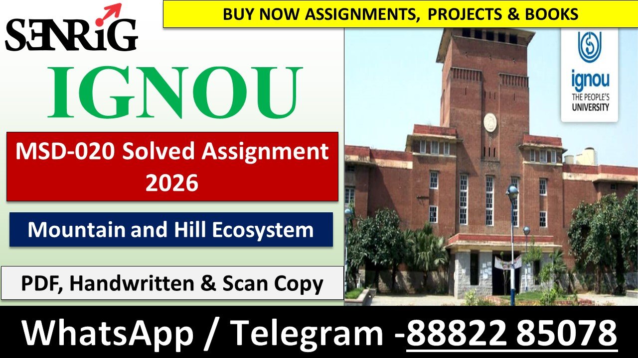 MSD-021 Solved Assignment 2026 (English Medium)