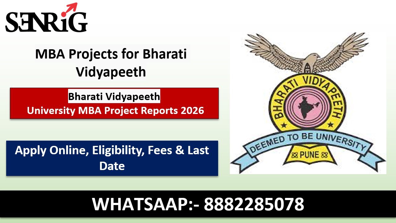 MBA Project Reports for Bharati Vidyapeeth University